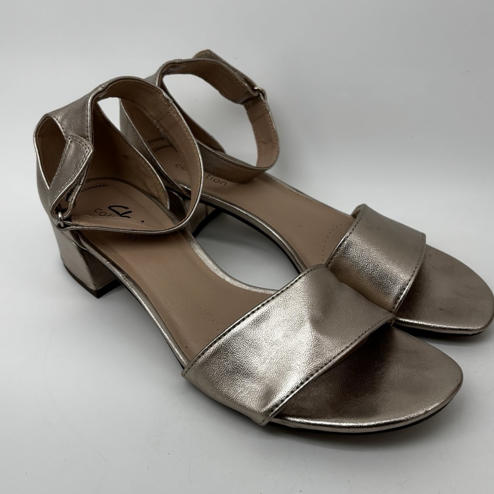Clarks Womens Caroleigh Anya Metallic Gold Ankle Strap Sandals Size9.5M 7UK 41EU